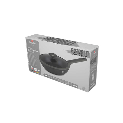 sartén, sartén honda, sartén honda con tapa, sartén, batería de cocina, cocinar,sartén honda 24 cm,antracita mate,NUEVO,BH/8122