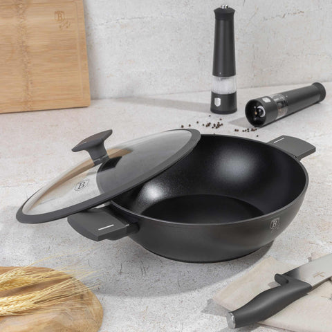 wok, wok con tapa, batería de cocina, cocinar,wok 30 cm con tapa,antracita mate,NUEVO,BH/8125