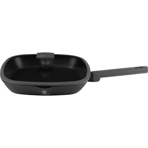 sartén, sartén para freír, sartén para parrilla, sartén para parrilla con tapa, batería de cocina, cocinar,sartén para parrilla de 28 cm con tapa,antracita mate,NUEVO,BH/8127