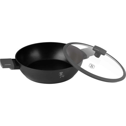 olla baja, olla baja con tapa, olla, batería de cocina, cocinar, olla baja de 28 cm, antracita mate, NUEVO, BH/8128