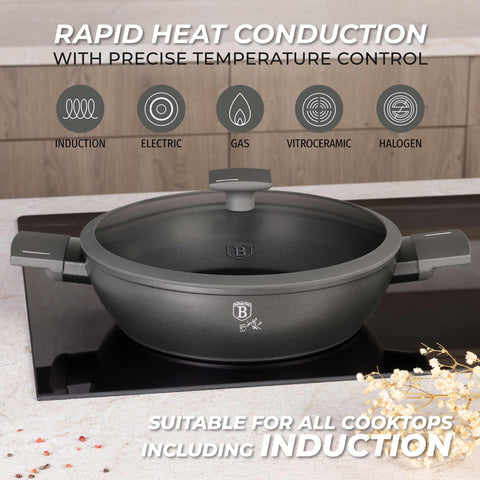  BH/8128,BL-3975,Olla baja con tapa 28cm,Antracita mate,Olla baja 28 cm,Olla baja,Olla baja con tapa,Olla,Batería de cocina,Cocina,Ollas y cazuelas