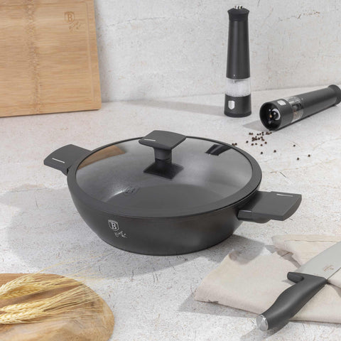  BH/8128,BL-3975,Olla baja con tapa 28cm,Antracita mate,Olla baja 28 cm,Olla baja,Olla baja con tapa,Olla,Batería de cocina,Cocina,Ollas y cazuelas