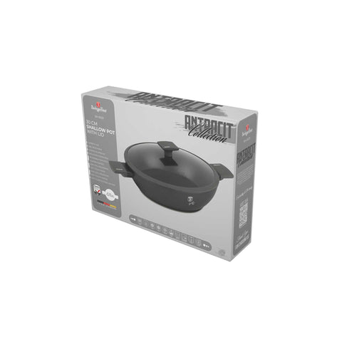 BH/8129, Olla baja con tapa 30cm, Antracita mate, Olla baja 30 cm, Olla baja, Olla baja con tapa, Olla, Batería de cocina, Cocina, Ollas y cazuelas