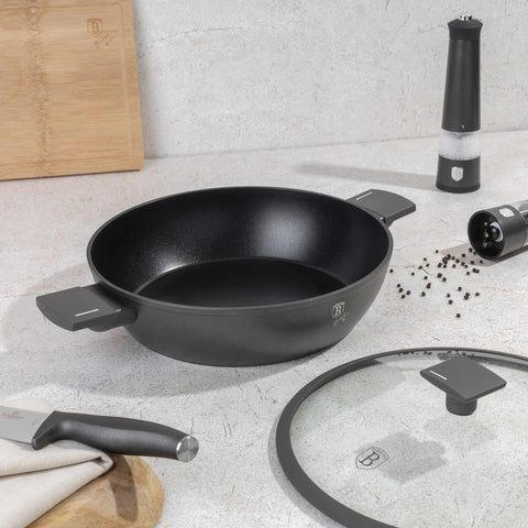 BH/8129, Olla baja con tapa 30cm, Antracita mate, Olla baja 30 cm, Olla baja, Olla baja con tapa, Olla, Batería de cocina, Cocina, Ollas y cazuelas