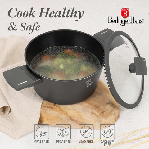  BH/8130,BH/8130N,Cacerola con tapa 20cm,Antracita mate,cacerola 20 cm,cacerola,olla,cacerola con tapa,batería de cocina,cocina,ollas y cazuelas