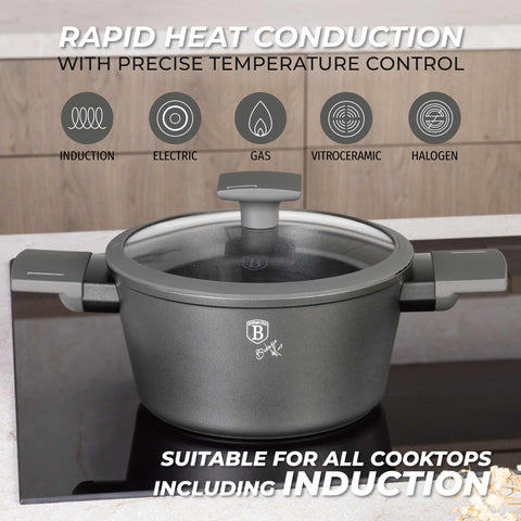  BH/8130,BH/8130N,Cacerola con tapa 20cm,Antracita mate,cacerola 20 cm,cacerola,olla,cacerola con tapa,batería de cocina,cocina,ollas y cazuelas