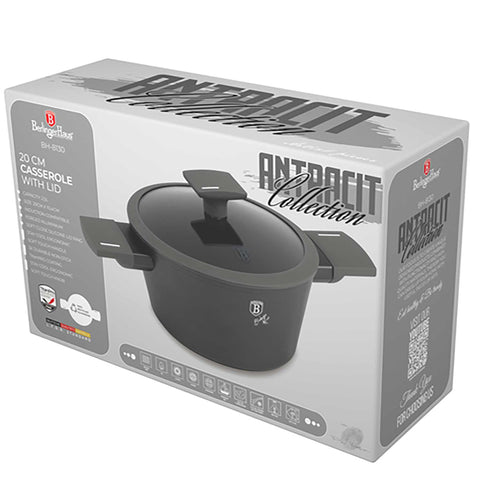  BH/8130,BH/8130N,Cacerola con tapa 20cm,Antracita mate,cacerola 20 cm,cacerola,olla,cacerola con tapa,batería de cocina,cocina,ollas y cazuelas