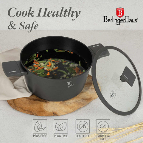  BH/8131,BL-3976,BH/8131N,Cacerola con tapa 24cm,Antracita mate,cacerola 24 cm,cacerola,olla,cacerola con tapa,batería de cocina,cocina,Ollas y cazuelas