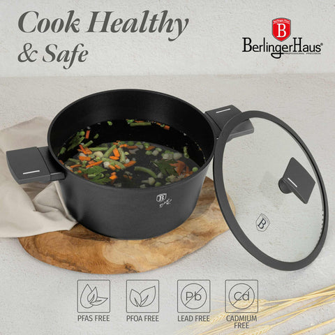  BH/8131N,BL-3976,BH/8131,Cacerola con tapa 24cm,Antracita mate,cacerola 24 cm,cacerola,olla,cacerola con tapa,batería de cocina,cocina,Ollas y cazuelas