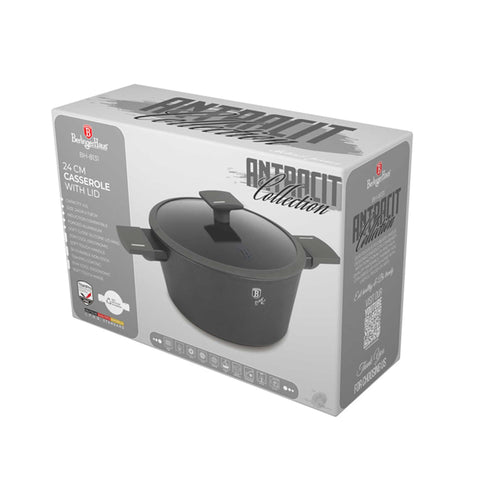  BH/8131N,BL-3976,BH/8131,Cacerola con tapa 24cm,Antracita mate,cacerola 24 cm,cacerola,olla,cacerola con tapa,batería de cocina,cocina,Ollas y cazuelas