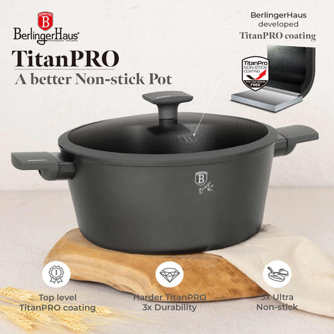  BH/8132,BH/8132N,Cacerola con tapa 28cm,Antracita mate,cacerola 28 cm,cacerola,olla,cacerola con tapa,batería de cocina,cocina,Ollas y cazuelas