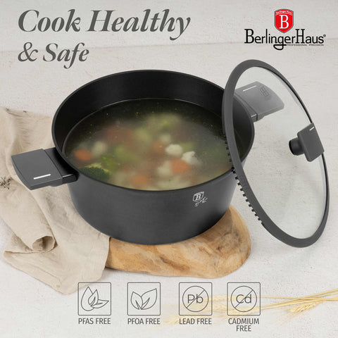  BH/8132N,BH/8132,Cacerola con tapa 28cm,Antracita mate,cacerola 28 cm,cacerola,olla,cacerola con tapa,batería de cocina,cocina,Ollas y cazuelas