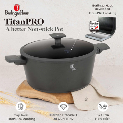  BH/8133, Cacerola con tapa 30cm, Antracita mate, Cacerola 30 cm, Cacerola, Olla, Cacerola con tapa, Batería de cocina, Cocina, Ollas y cazuelas