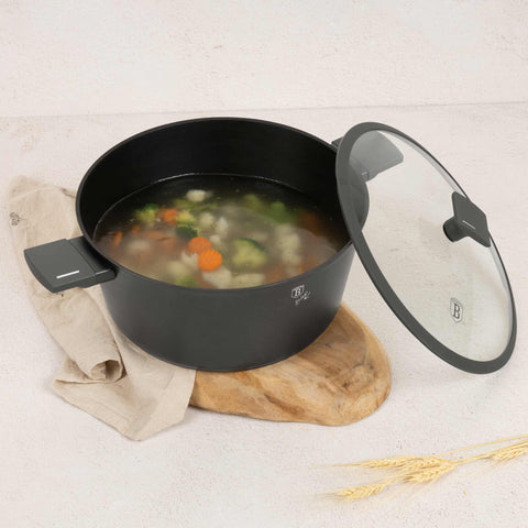  BH/8133, Cacerola con tapa 30cm, Antracita mate, Cacerola 30 cm, Cacerola, Olla, Cacerola con tapa, Batería de cocina, Cocina, Ollas y cazuelas