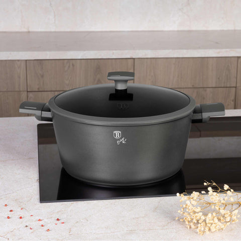  BH/8133, Cacerola con tapa 30cm, Antracita mate, Cacerola 30 cm, Cacerola, Olla, Cacerola con tapa, Batería de cocina, Cocina, Ollas y cazuelas