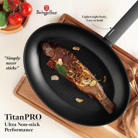  BH/8134, Sartén para pescado 35x25cm, Antracita mate, Sartén para pescado, Sartén para parrilla, Sartén, Sartenes