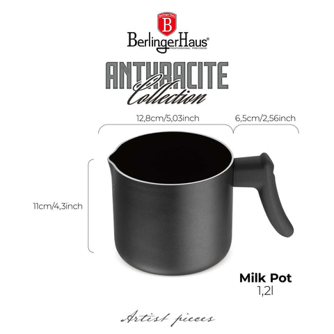  BH/8135, Lechera 1,2L, Antracita Mate, Lechera, Calientaleche, Ollas y Cazuelas