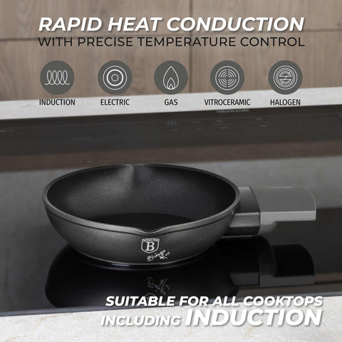  BH/8136, Mini sartén 16 cm, Antracita mate, mini sartén 16 cm, mini sartén, sartén, utensilios de cocina, cocina