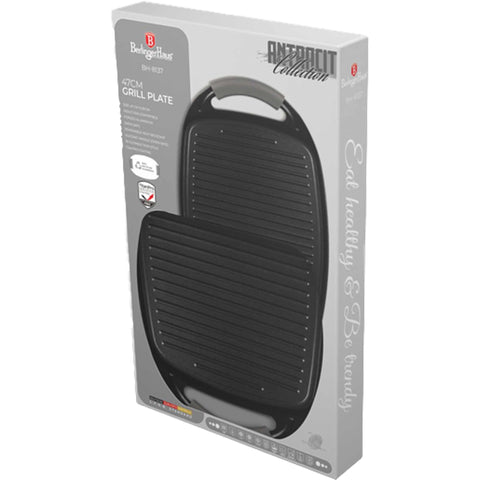  BH/8137, Plancha de asar 47cm, Antracita Mate, plancha de asar, parrilla, mango de silicona, Sartenes, Sartén de asar