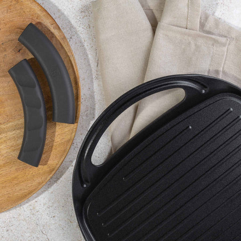  BH/8137, Plancha de asar 47cm, Antracita Mate, plancha de asar, parrilla, mango de silicona, Sartenes, Sartén de asar