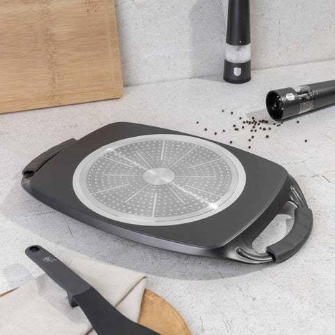  BH/8137, Plancha de asar 47cm, Antracita Mate, plancha de asar, parrilla, mango de silicona, Sartenes, Sartén de asar