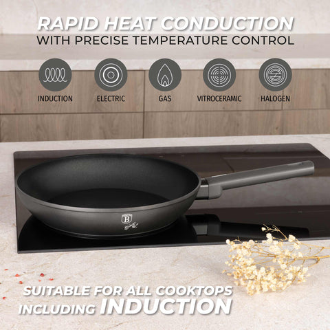 BH/8138, juego de 3 sartenes, antracita mate, juego de 3 sartenes a., sartén, juego de sartenes, sartén, juego de sartenes, utensilios de cocina, cocina, sartenes, juego de sartenes