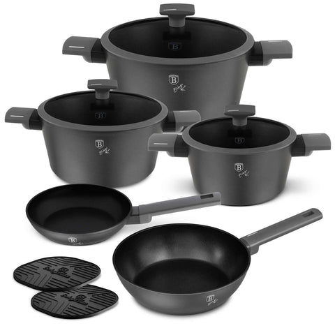 Anthracite Collection, antracita mate, batería de cocina, BH/8140, BH/8140N, cocina, Cookware Set, cookwareset, frypan, juego, juego de ollas y sartenes, juego de utensilios de cocina de 10 piezas, pot, Pots & Cazuelas