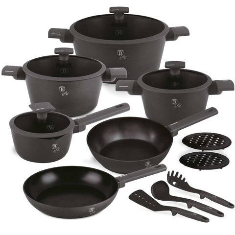  BH/8141,BH/8141N,BH/8141NN, juego de utensilios de cocina de 15 piezas, antracita mate, juego de utensilios de cocina de 15 piezas, juego de utensilios de cocina, ollas, juego de ollas, ollas y sartenes, juego de ollas y sartenes, juego, herramientas de cocina, cocina, utensilios de cocina, ollas y cazuelas