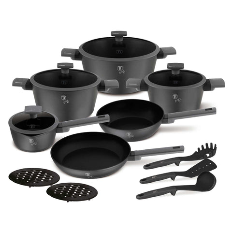  BH/8141,BH/8141N,BH/8141NN, juego de utensilios de cocina de 15 piezas, antracita mate, juego de utensilios de cocina de 15 piezas, juego de utensilios de cocina, ollas, juego de ollas, ollas y sartenes, juego de ollas y sartenes, juego, herramientas de cocina, cocina, utensilios de cocina, ollas y cazuelas