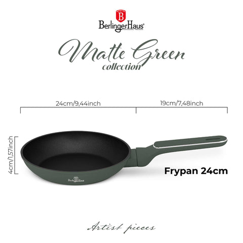  BH/8151, Sartén 24cm, Verde Mate, Sartén 24 cm, Nuevo diseño de mango, Sartén, Utensilios de cocina, Cocina, Sartenes