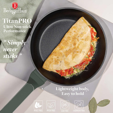  BH/8151, Sartén 24cm, Verde Mate, Sartén 24 cm, Nuevo diseño de mango, Sartén, Utensilios de cocina, Cocina, Sartenes