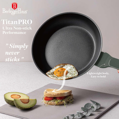  BH/8151, Sartén 24cm, Verde Mate, Sartén 24 cm, Nuevo diseño de mango, Sartén, Utensilios de cocina, Cocina, Sartenes