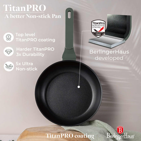  BH/8151, Sartén 24cm, Verde Mate, Sartén 24 cm, Nuevo diseño de mango, Sartén, Utensilios de cocina, Cocina, Sartenes