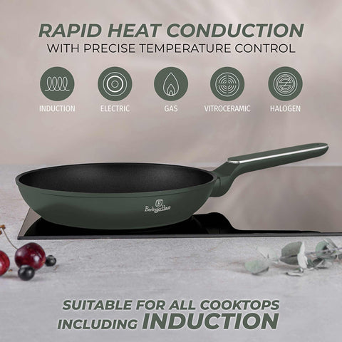  BH/8151, Sartén 24cm, Verde Mate, Sartén 24 cm, Nuevo diseño de mango, Sartén, Utensilios de cocina, Cocina, Sartenes