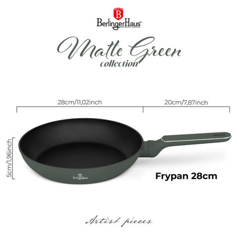  BH/8152, Sartén 28cm, Verde Mate, Sartén 28 cm, Nuevo diseño de mango, Sartén, Utensilios de cocina, Cocina, Sartenes