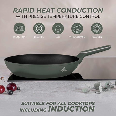  BH/8152, Sartén 28cm, Verde Mate, Sartén 28 cm, Nuevo diseño de mango, Sartén, Utensilios de cocina, Cocina, Sartenes