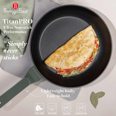  BH/8152, Sartén 28cm, Verde Mate, Sartén 28 cm, Nuevo diseño de mango, Sartén, Utensilios de cocina, Cocina, Sartenes