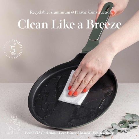 BH/8153, Sartén para panqueques de 25 cm, Verde mate, Sartén para panqueques de 25 cm, Nuevo diseño de mango, Sartén para panqueques, Utensilios de cocina, Cocina, Sartenes, Sartén para crepes/panqueques