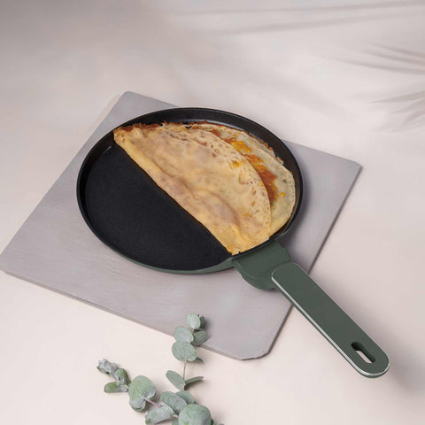 BH/8153, Sartén para panqueques de 25 cm, Verde mate, Sartén para panqueques de 25 cm, Nuevo diseño de mango, Sartén para panqueques, Utensilios de cocina, Cocina, Sartenes, Sartén para crepes/panqueques