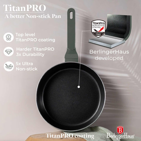 BH/8156, Sartén plegable de 26 cm, Verde mate, Sartén plegable de 26 cm, Nuevo diseño de mango, Sartén, Sartén plegable, Sartén, Batería de cocina, Cocina, Sartenes, Sartén doble