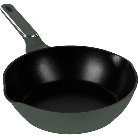 sartén, sartén profunda, sartén, batería de cocina, cocinar, sartén profunda 24 cm, verde mate, NUEVO, BH/8157