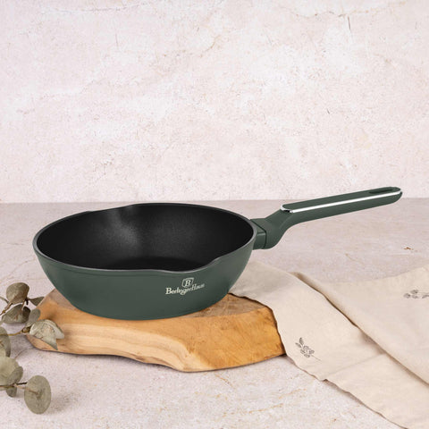  BH/8157, Sartén honda de 2 bocas de 24 cm, Verde Mate, Sartén honda de 24 cm, Nuevo diseño de mango, Sartén, Sartén honda, Sartén, Batería de cocina, Cocina, Sartenes