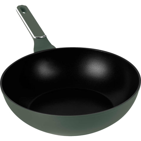 wok, utensilios de cocina, cocinar,wok 28 cm, verde mate, NUEVO,BH/8158