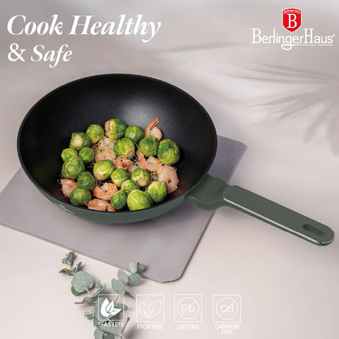  BH/8158,BH/8158N,Wok 28cm,Verde Mate,Wok 28 cm,Nuevo diseño de mango,Wok,Batería de cocina,Cocinar,Sartenes