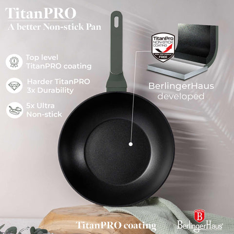  BH/8158,BH/8158N,Wok 28cm,Verde Mate,Wok 28 cm,Nuevo diseño de mango,Wok,Batería de cocina,Cocinar,Sartenes