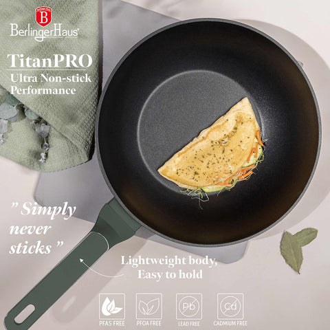  BH/8158,BH/8158N,Wok 28cm,Verde Mate,Wok 28 cm,Nuevo diseño de mango,Wok,Batería de cocina,Cocinar,Sartenes