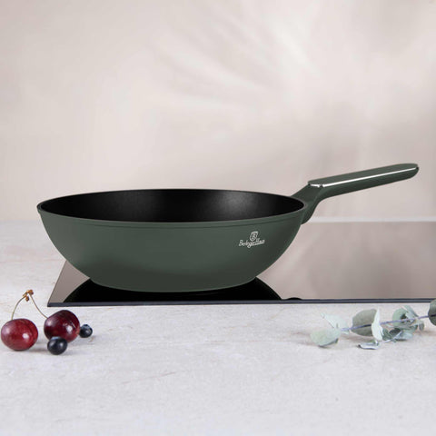  BH/8158,BH/8158N,Wok 28cm,Verde Mate,Wok 28 cm,Nuevo diseño de mango,Wok,Batería de cocina,Cocinar,Sartenes