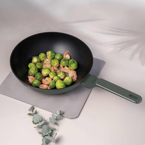  BH/8158,BH/8158N,Wok 28cm,Verde Mate,Wok 28 cm,Nuevo diseño de mango,Wok,Batería de cocina,Cocinar,Sartenes