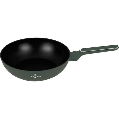  BH/8159, Wok con tapa 28cm, Verde Mate, Wok de 28 cm con tapa, Nuevo diseño de mango, Wok, Wok con tapa, Batería de cocina, Cocinar, Sartenes