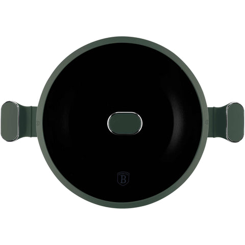 BH/8160, Wok con tapa 30cm, Verde Mate, Wok 30 cm con tapa, nuevo diseño de mango, Wok, Wok con tapa, Batería de cocina, Cocinar, Sartenes